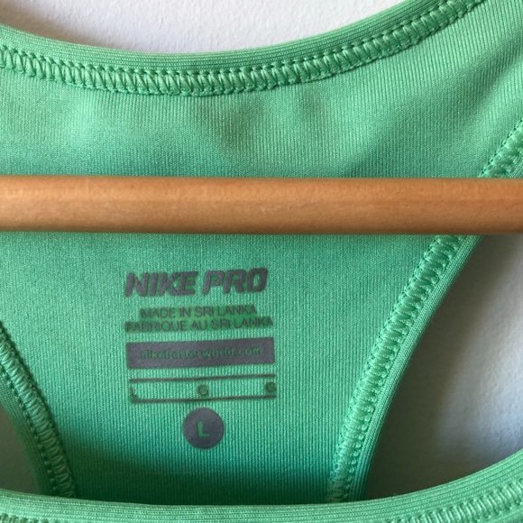 Nike Pro Green Sports Bra Sz L - Picture 4 of 4